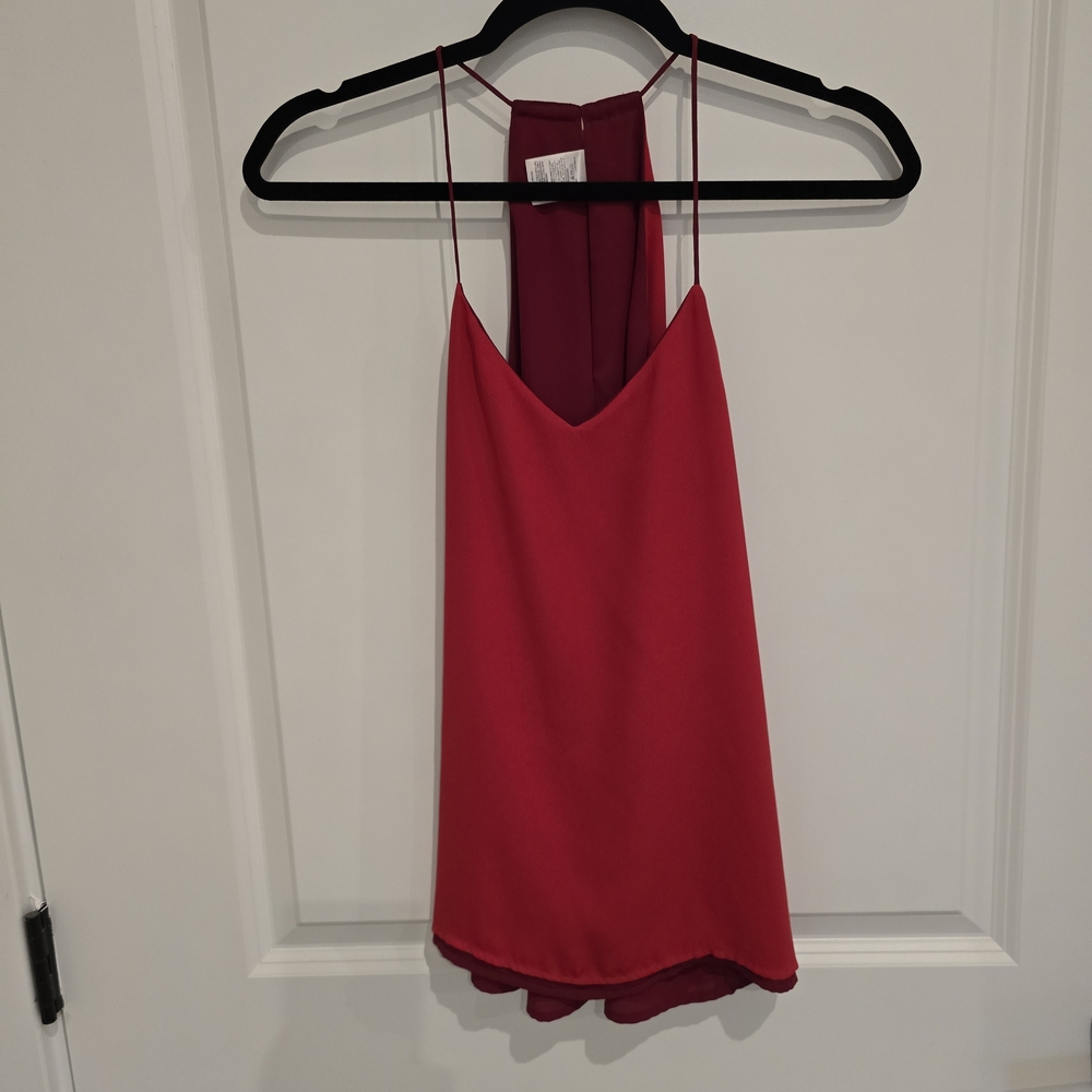 Express Vibrant Red‎ Camisole Top, Reversivle, XS, Layer, Minimalist, Capsule Pc